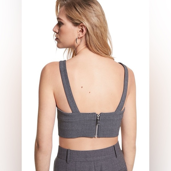 NEW, Michael Kors, Wool Flannel Crop Top, Size 4, Gray - Picture 2 of 8